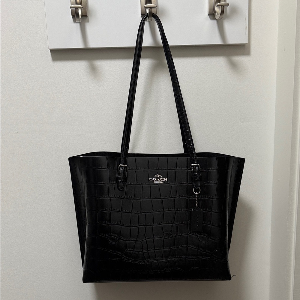 Coach Elegant Black Croc Tote